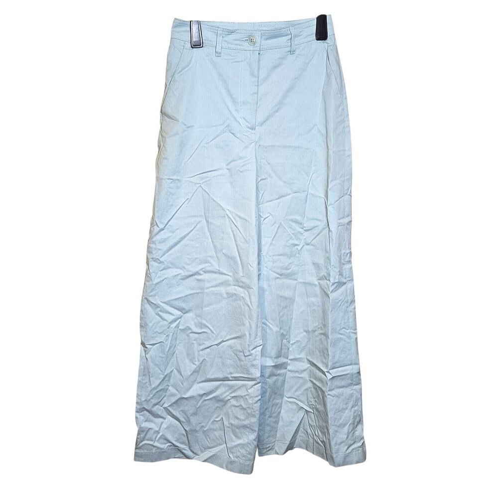Essentiel Antwerp Size 36 Light Blue Wide Leg Pants Stripes Striped Bottoms
